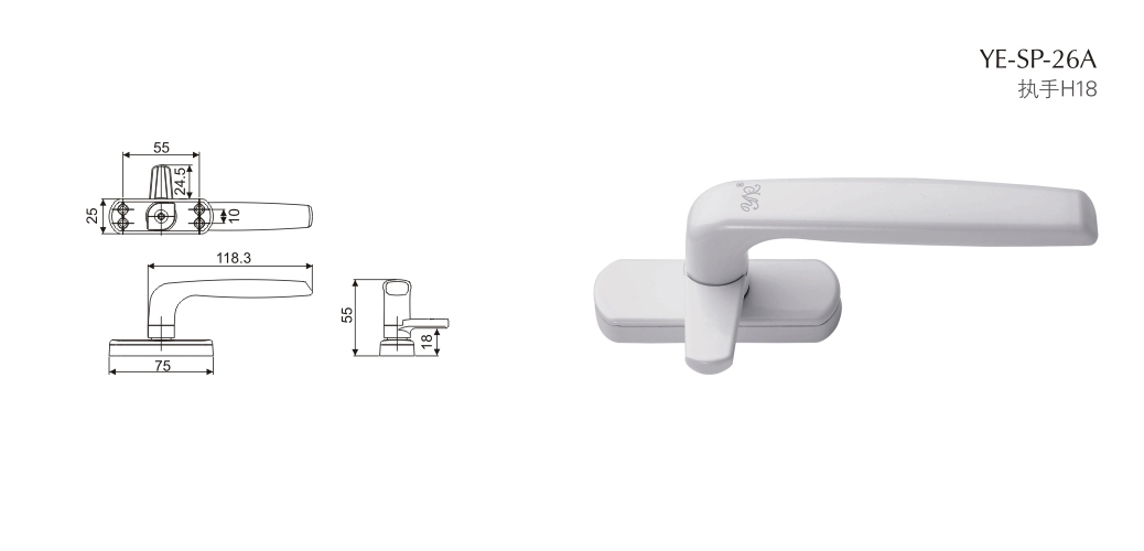 上海門窗五金執(zhí)手YE-SP-26A