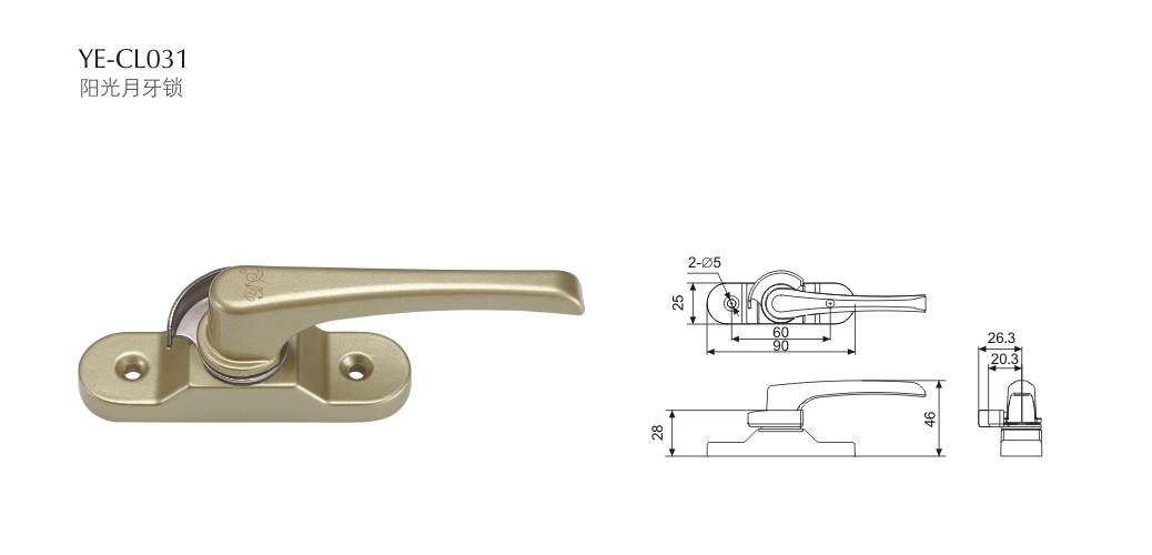 上海門窗配件月牙鎖CL031